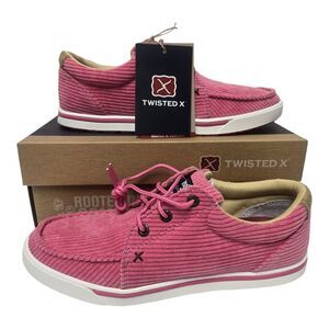 Twisted X Wrangler Women's Kicks Casual Shoes Pink Carnation Corduroy WCA0102